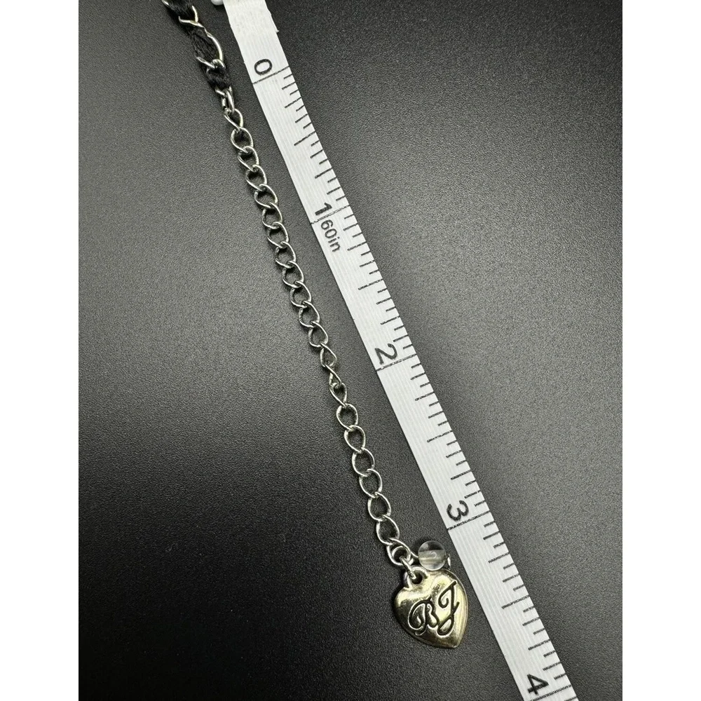 Betsey Johnson Lion Rhinestone Pearl Floral Silver‎ Tone Woven Necklace 15-18